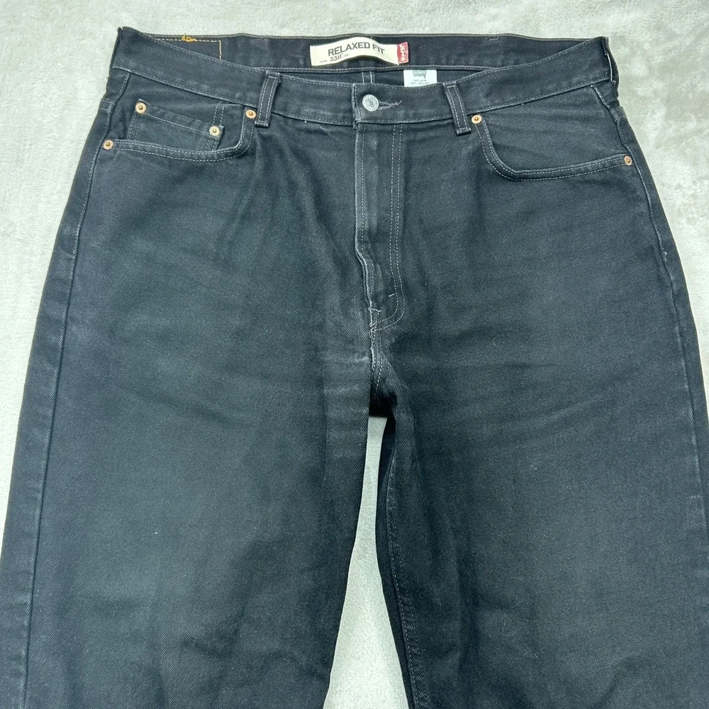 Vintage Levi's 550 Relaxed Fit Jeans Men 38x30 Black Denim Tapered Loose Y2K